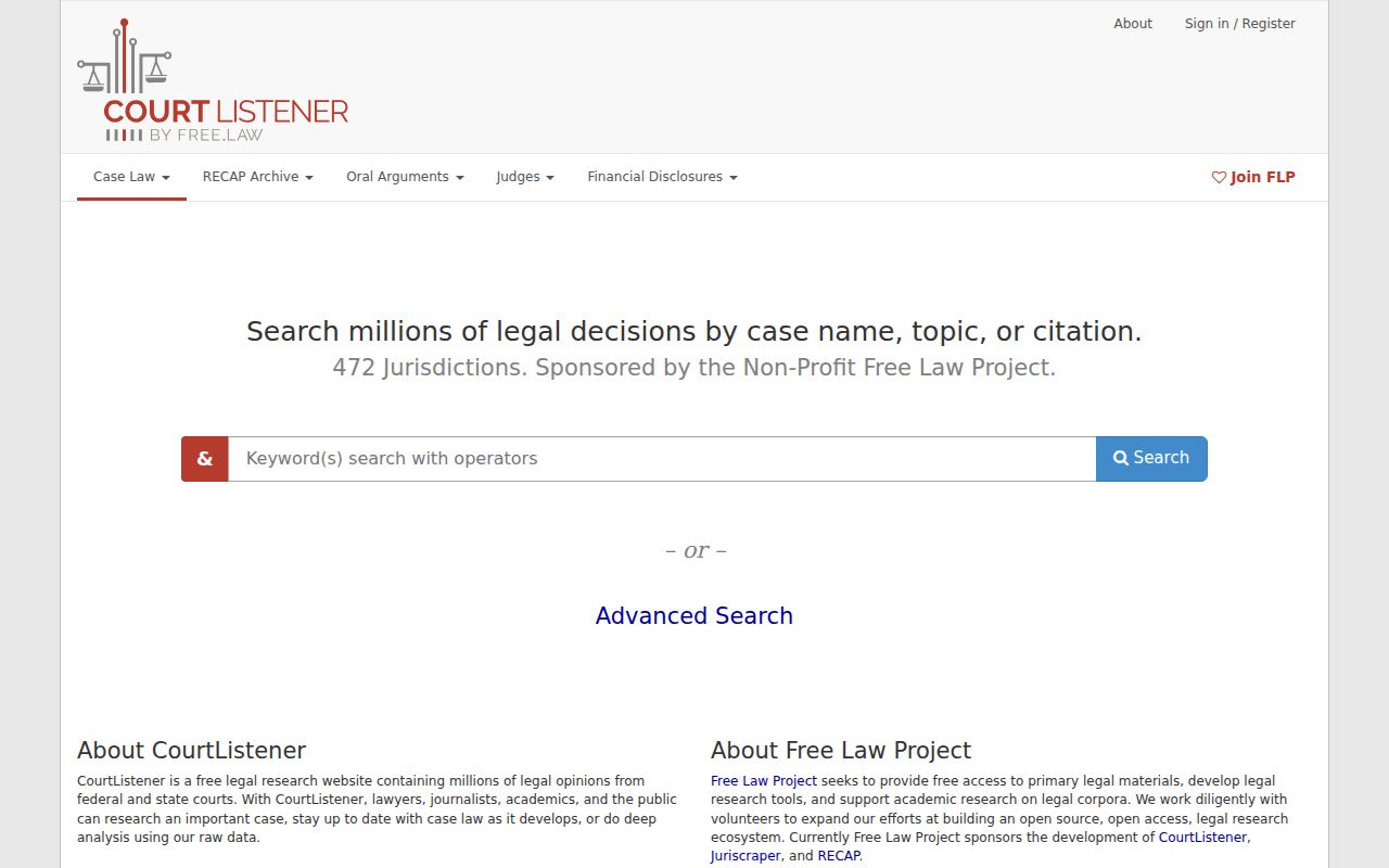 Public federal research alongside Vanderburgh County case search