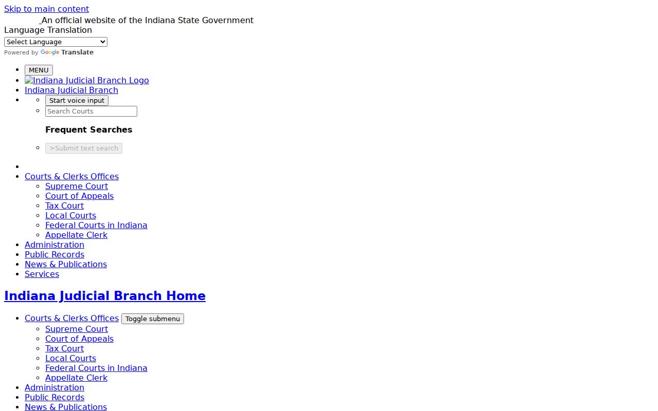 Official tips for a Vanderburgh County docket search