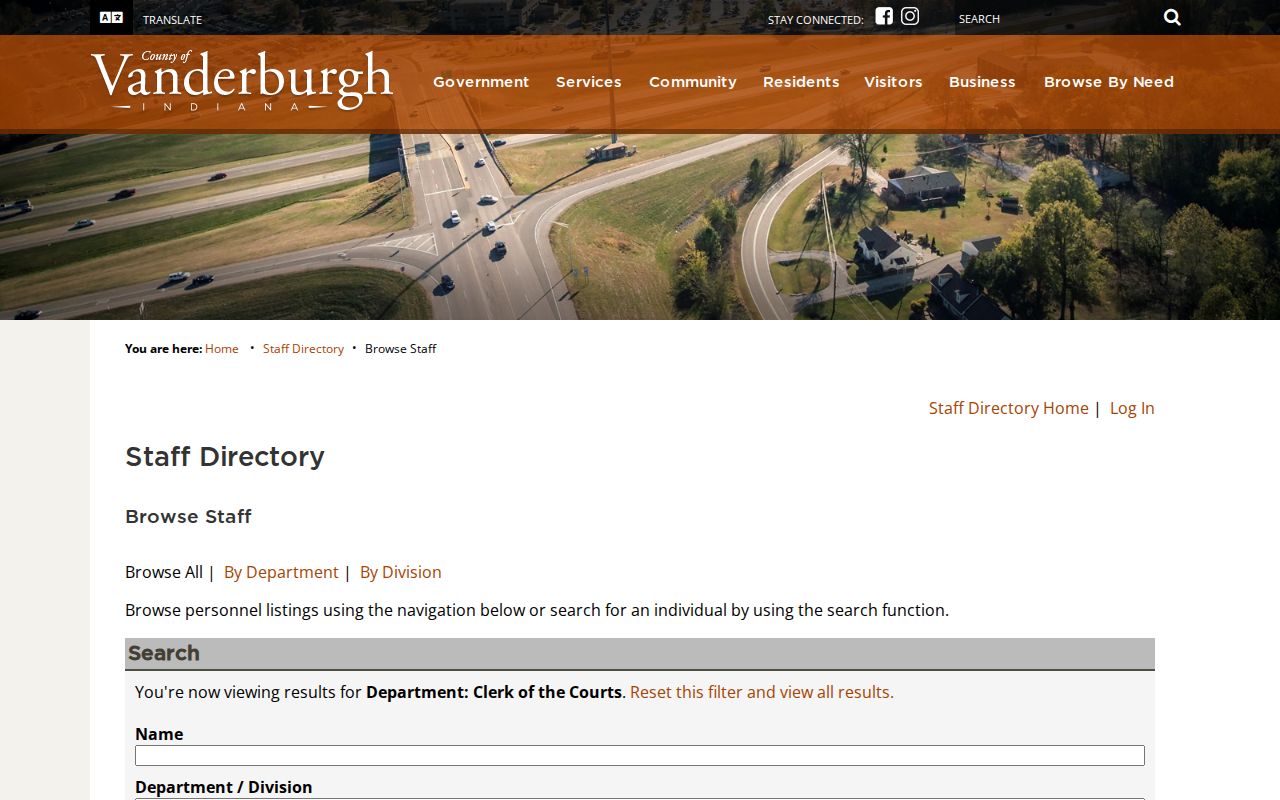 Vanderburgh County Clerk contacts for court schedule confirmation