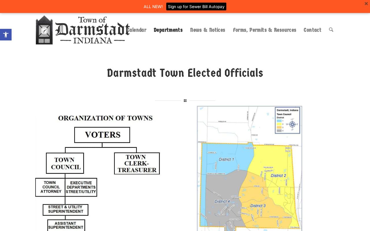 Darmstadt Town Council and Clerk-Treasurer contact page